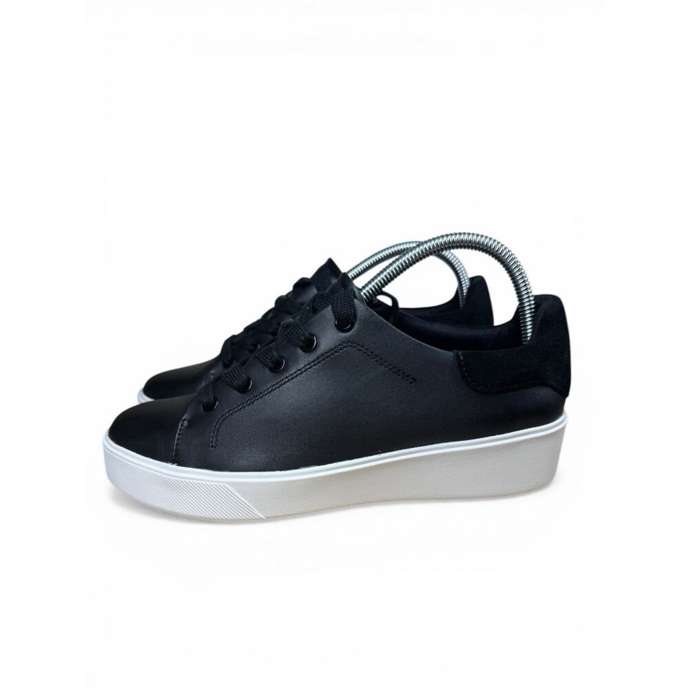 Size 9W Naturalizer Morrison 2.0 Black Leather Sneakers Casual Lace Up Comfort